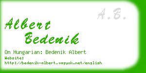 albert bedenik business card